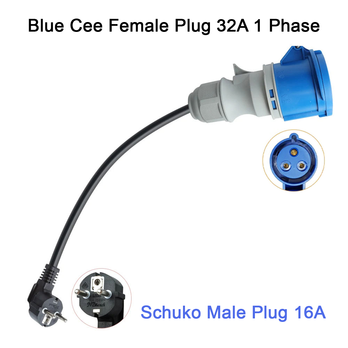 Ev Charger Adapter - Prise d'alimentation femelle CEE bleue NTO