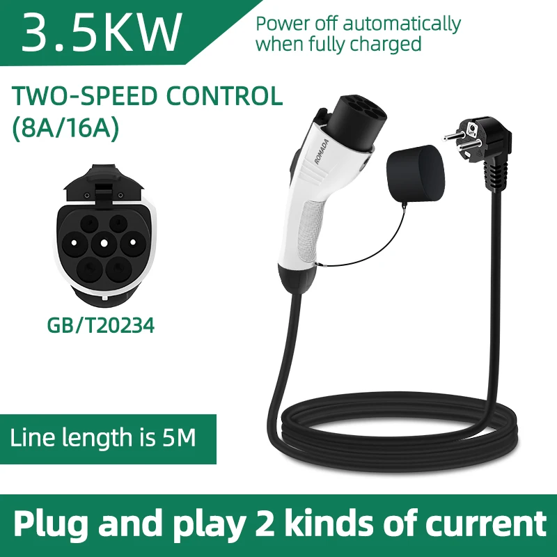 Ev Charger Adapter - Chargeur Portable pour véhicule électrique, 3,5